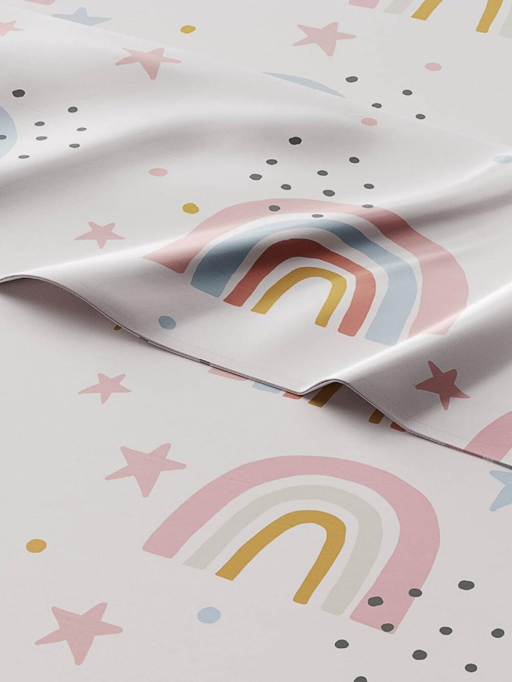 Kids Twin Rainbow Sparkles Bed Sheets - 3 Piece Rainbow Sparkles Sheet Set